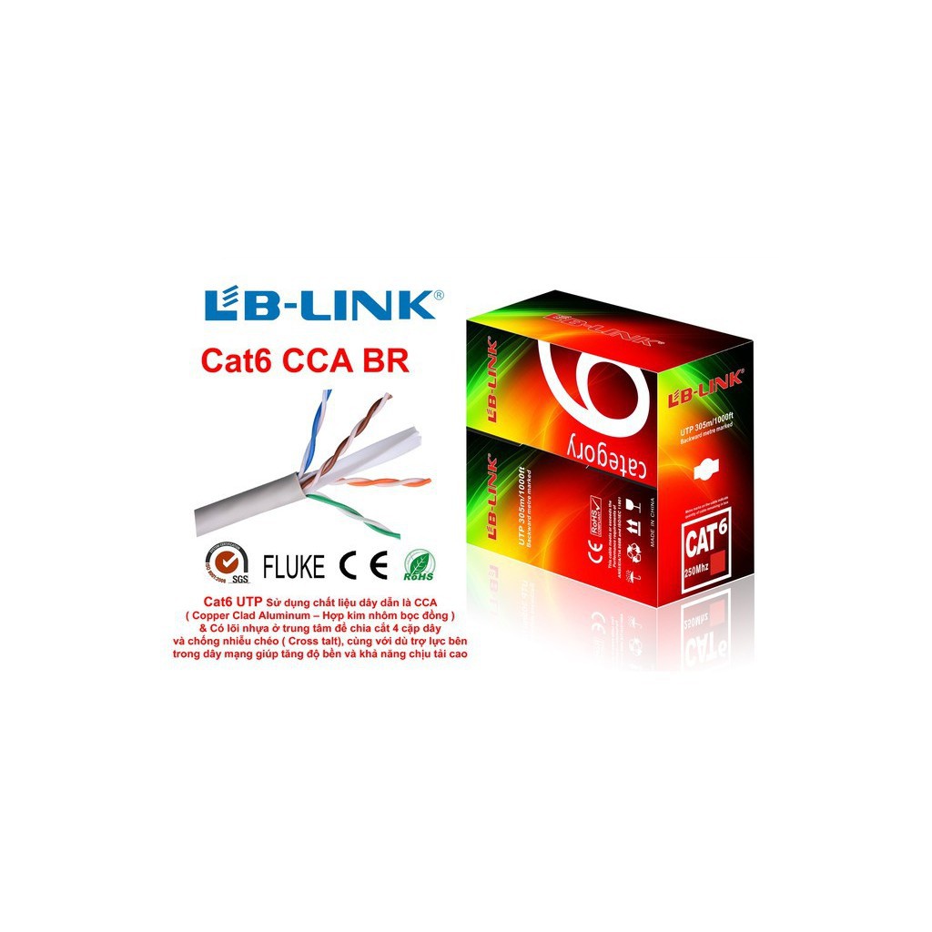 Dây cáp mạng bấm 2 đầu LB-LINK Cat6 10/20/30/50M Xanh Và Trắng - Chính hãng !