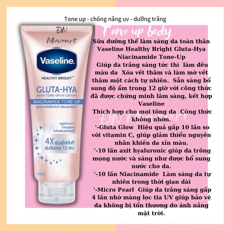 Vaseline 4x Tonup dưỡng thể trắng da dưỡng ẩm 300ml Thái lan
