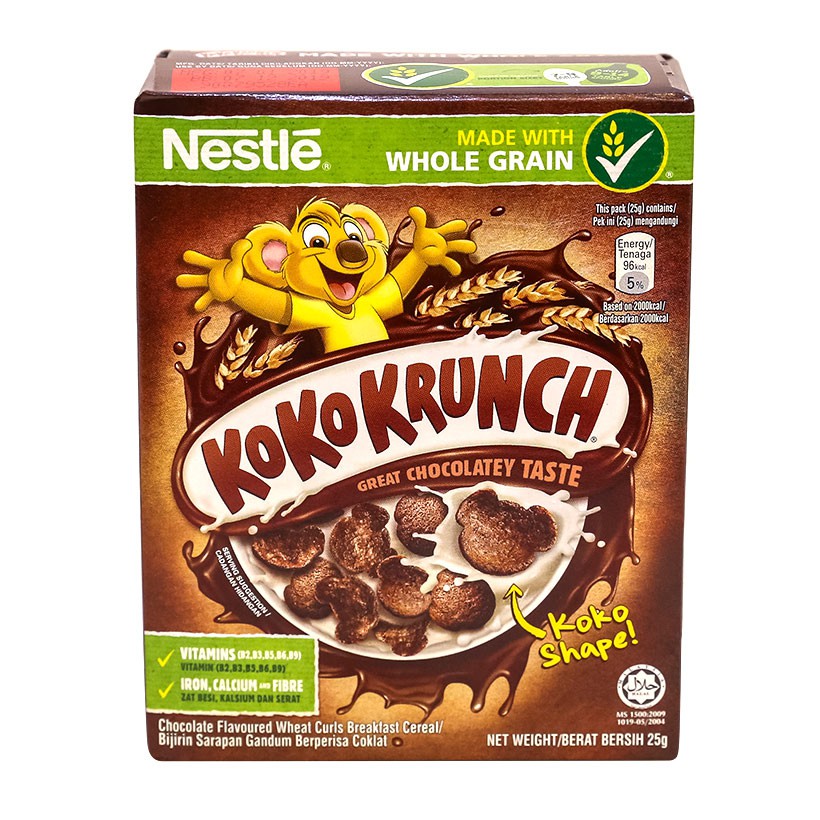 Lốc 2 hộp Ngũ cốc ăn sáng Koko Krunch vị sô cô la Nestlé 25G