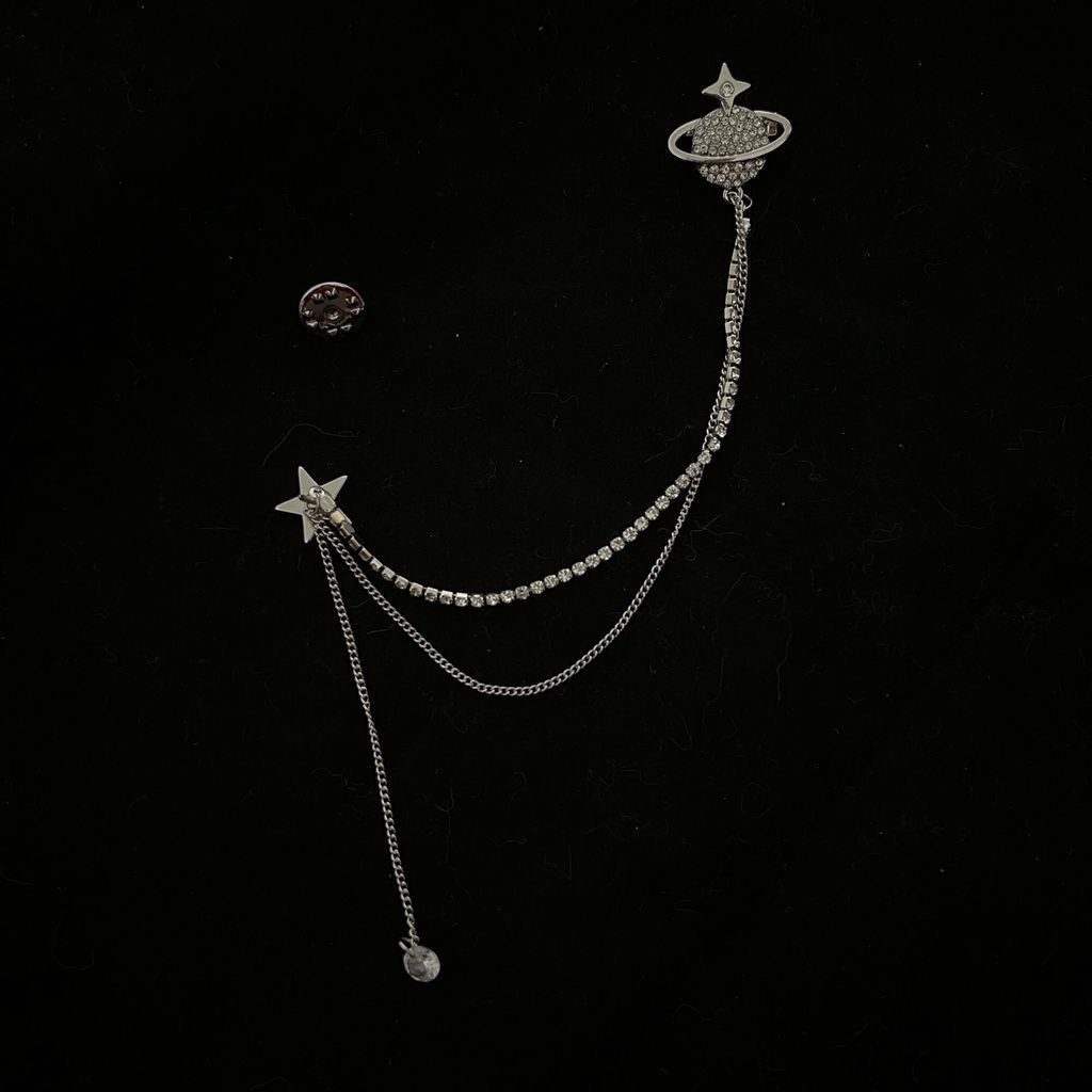 Ghim cài áo hình ngôi sao đính hạt đá thời trang