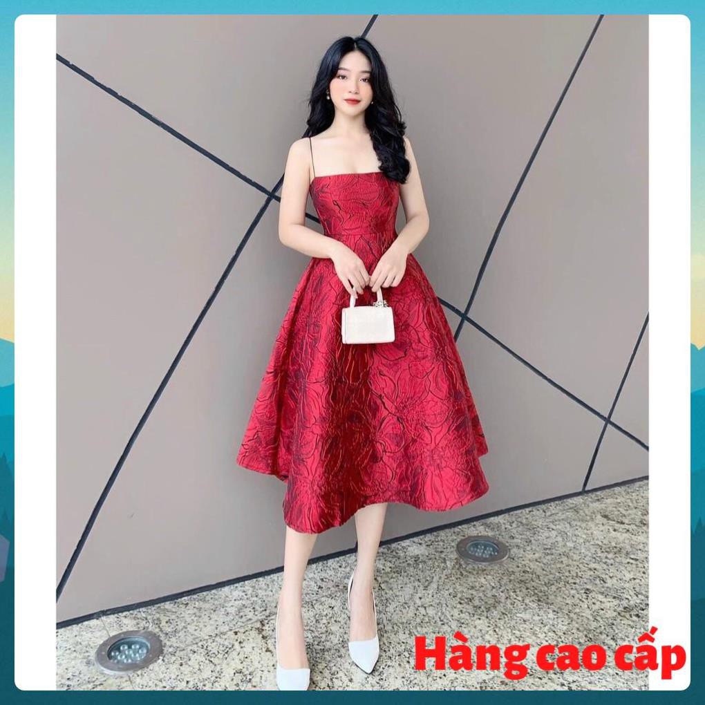 (Hàng cao cấp) Đầm dự tiệc gấm hai dây sang chảnh Vavi Dress | BigBuy360 - bigbuy360.vn