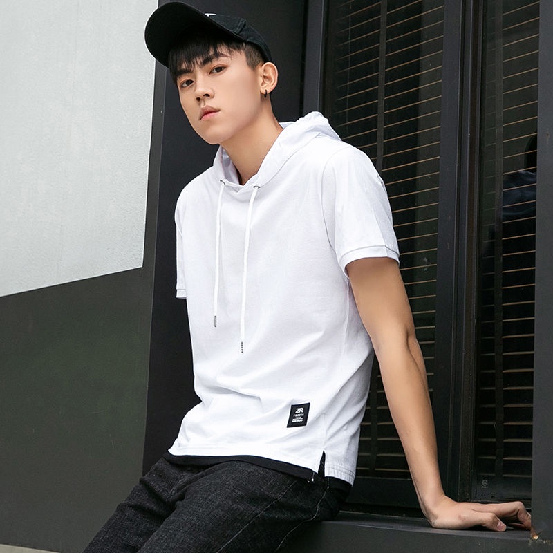 # Nam Hàng Đầu# Áo Hoodie Ngắn Tay Thời Trang Mùa Hè Dễ Phối Đồ# Áo Hoodie Thể Thao Phong Cách Hip Hop Hợp Thời Trang Cho Nam# Áo Sweater Thời Trang Hàn Quốc Trẻ Trung