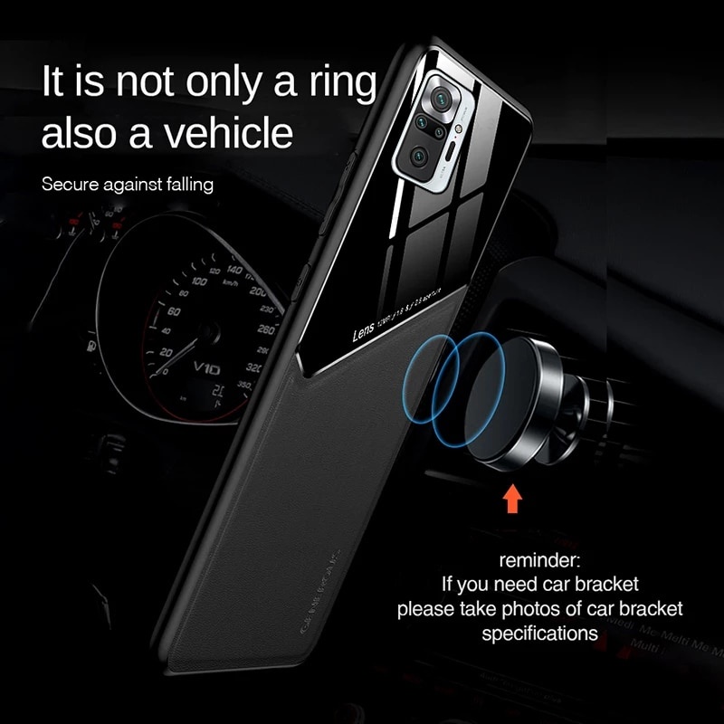 Ốp Điện Thoại Da Viền Silicon Dẻo Siêu Mỏng Từ Tính Sang Trọng Cho Redmi Note 10 5G Redmi Note 10 Pro