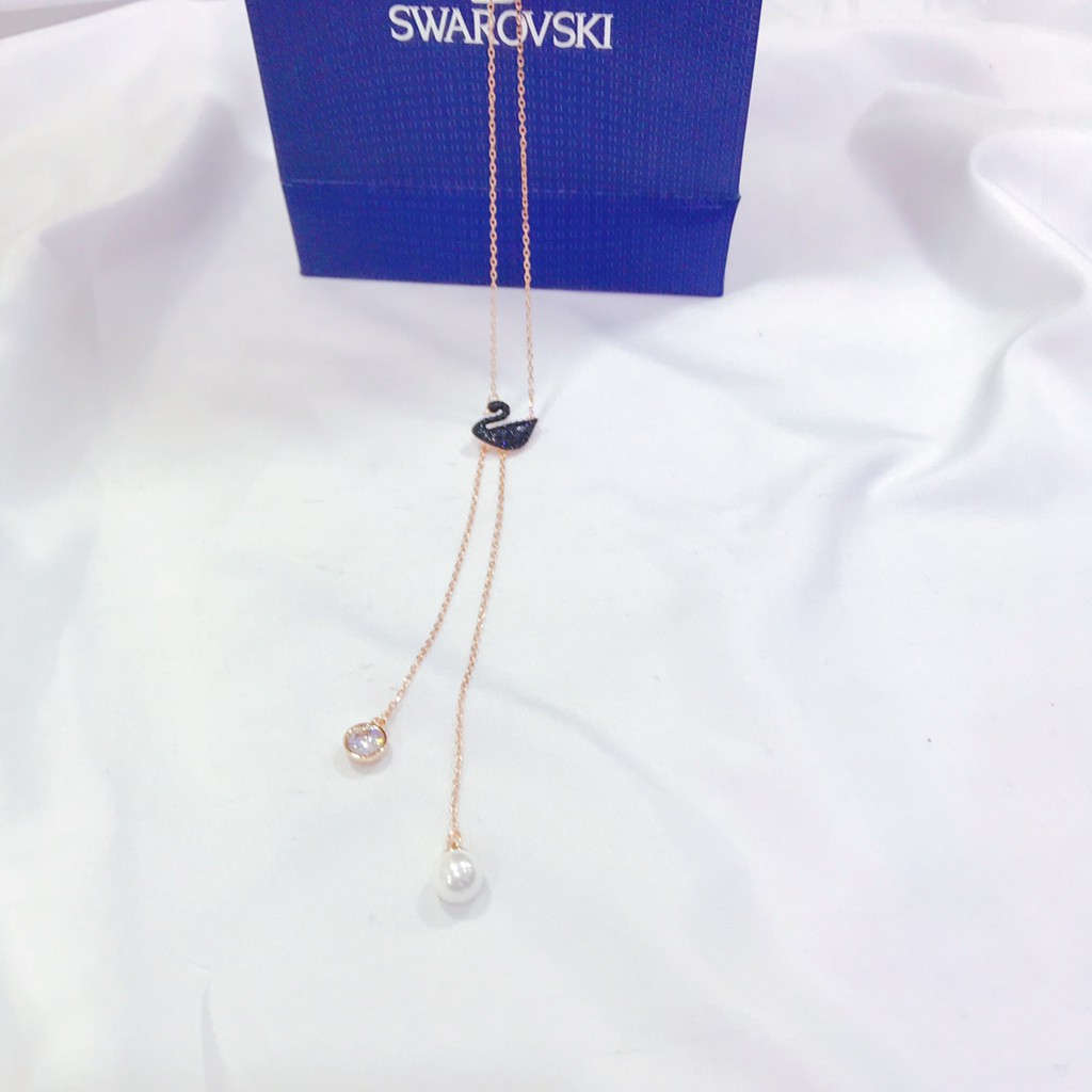 Dây Chuyền Mặt Thiên Nga Đen Đính Đá Pha Lê Swarovski