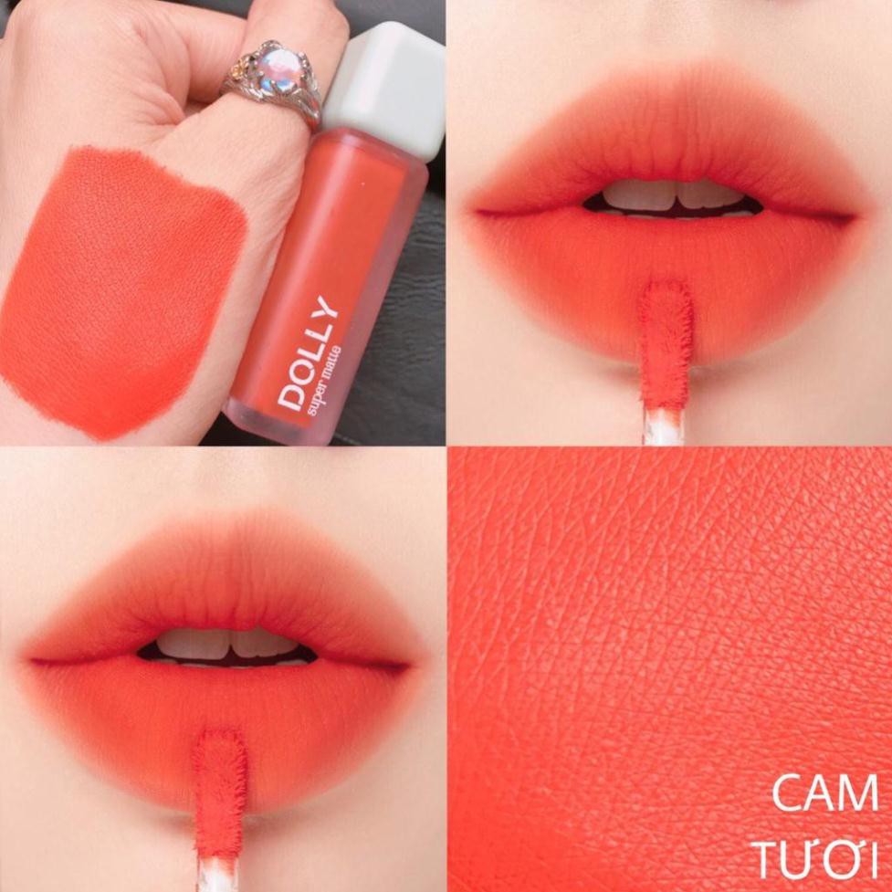 New 2021 [05 Cam Tươi] Son Kem Lì Dolly Super Matte Không Chì Màu Cam Tươi Tách Sét | BigBuy360 - bigbuy360.vn