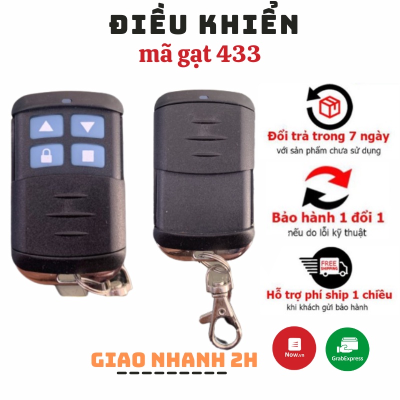 Remote Điều Khiển Cửa Cuốn Mã Gạt Chống Nước Tự Học Lệnh 433mhz