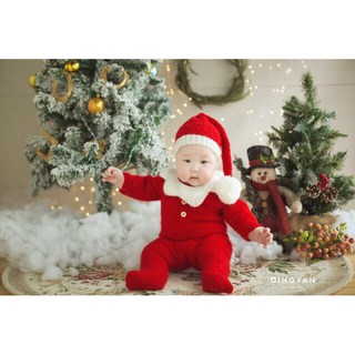 Body Đan len đỏ  noel cho bé 6-15m