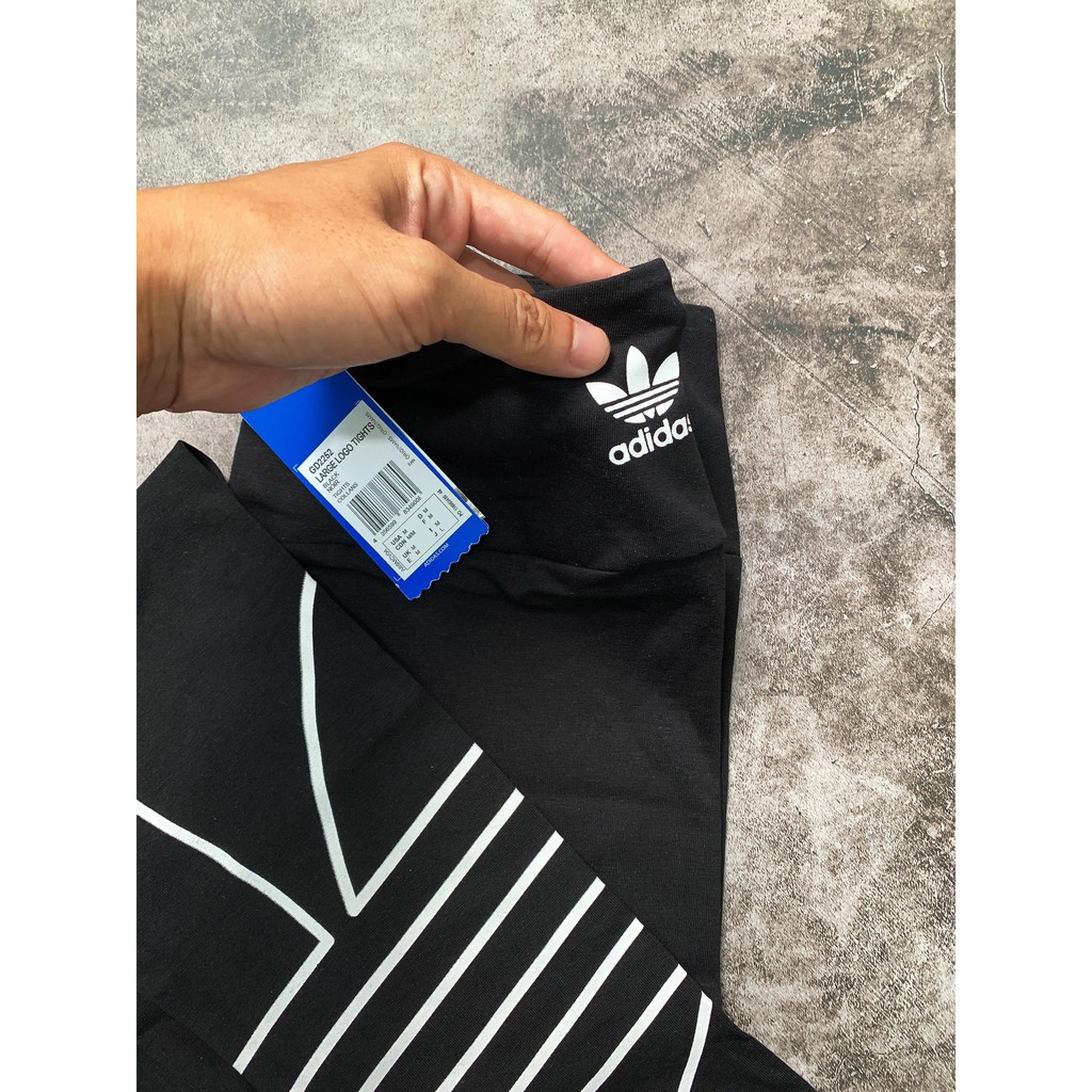 (HÀNG XUẤT XỊN) Quần legging das đen logo to 1655 BIG LOGO OUTLINE TREFOIL TIGHTS Made in Cambodia full tag | BigBuy360 - bigbuy360.vn