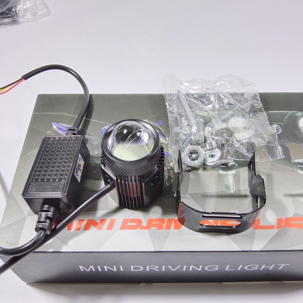 Đèn Trợ Sáng Mini Bi Cầu 2 Mầu Cos Vàng Pha Trắng