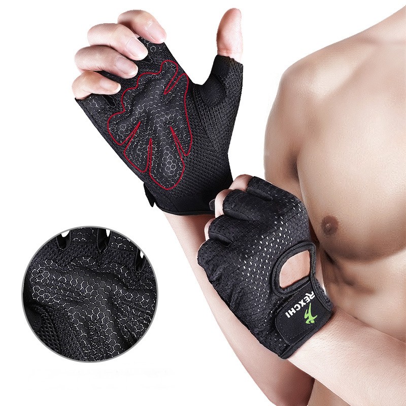 Găng Tay Tập Gym Nam Nữ Cao Cấp Có Quấn Cổ Tay, Găng Tay Đạp Xe Hở Ngón Chống Trượt BO15