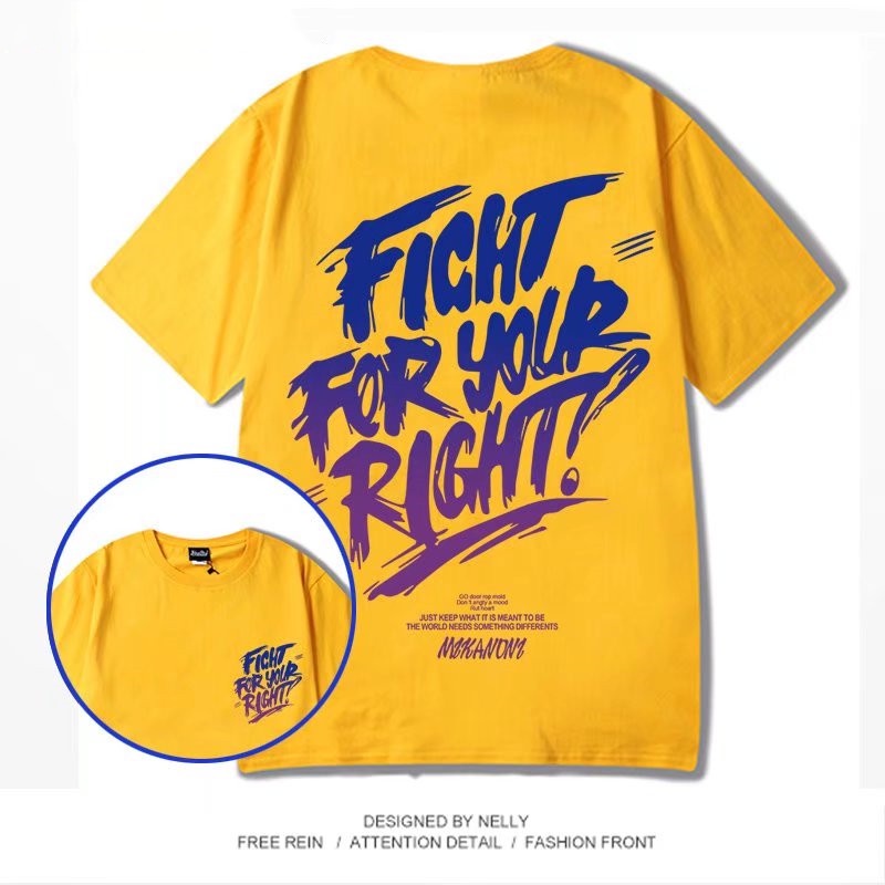 【M-8XL】Áo Thun Nam In Chữ Xu Hướng Hip Hop Đường Phố Mới