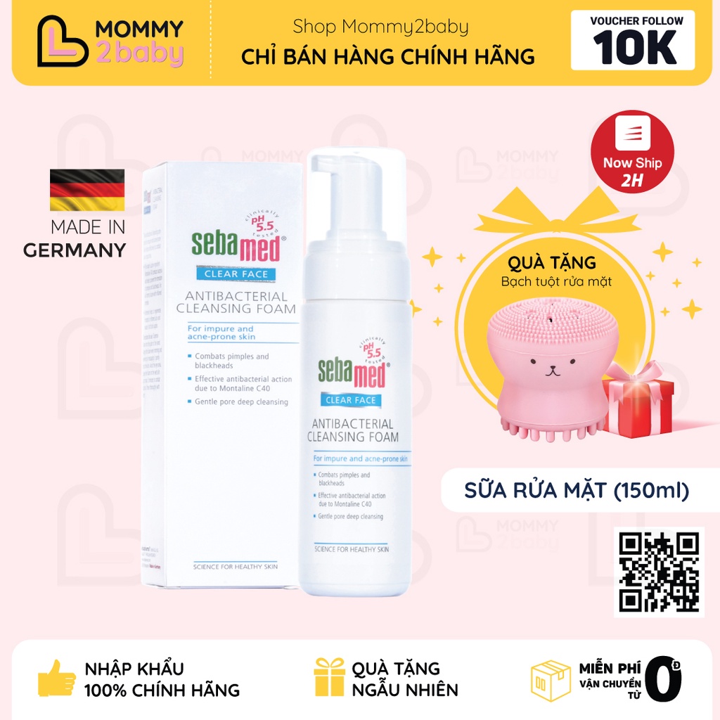 Sửa rửa mặt tạo bọt Sebamed pH5.5 SEBAMED CLEAR FACE ANTIBACTERIAL CLEANSING FOAM [Nhập Khẩu Chính Hãng]
