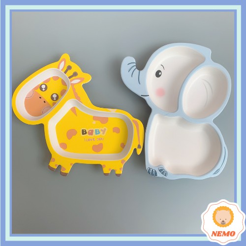 Bát, khay ăn dặm kiểu nhật sợi tre AN TOÀN cho bé Nemobaby