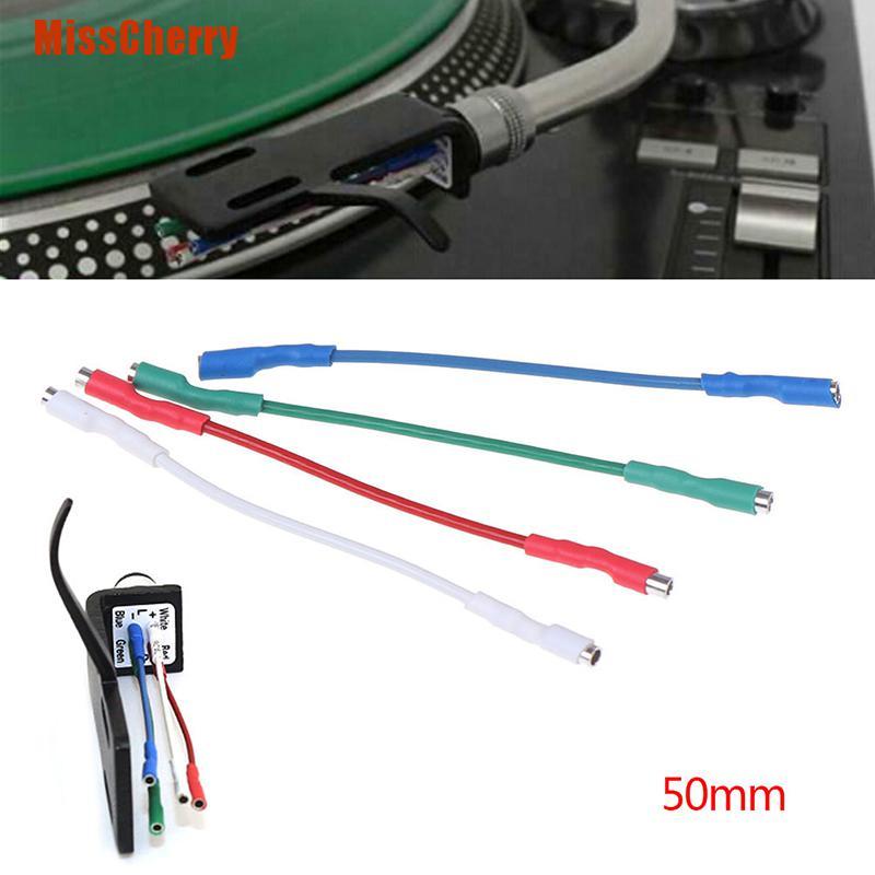 [MissCherry] 4Pcs 7N Headshell Wires Ofc Turntable Leads Phono Cartridge Cables Replacement