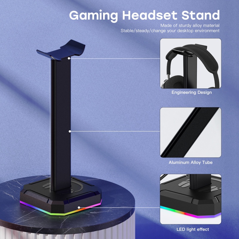 Giá Đỡ Treo Tai Nghe Chơi Game RGB Cổng USB