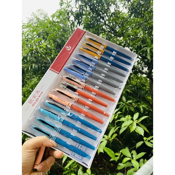 Bút Máy 879 ngòi mài cầu vồng bẩy mầu,tặng theo ngòi viết