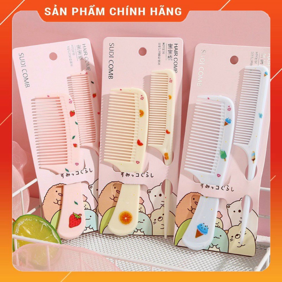 Set 2 Lược Chải Tóc Họa Tiết Cute