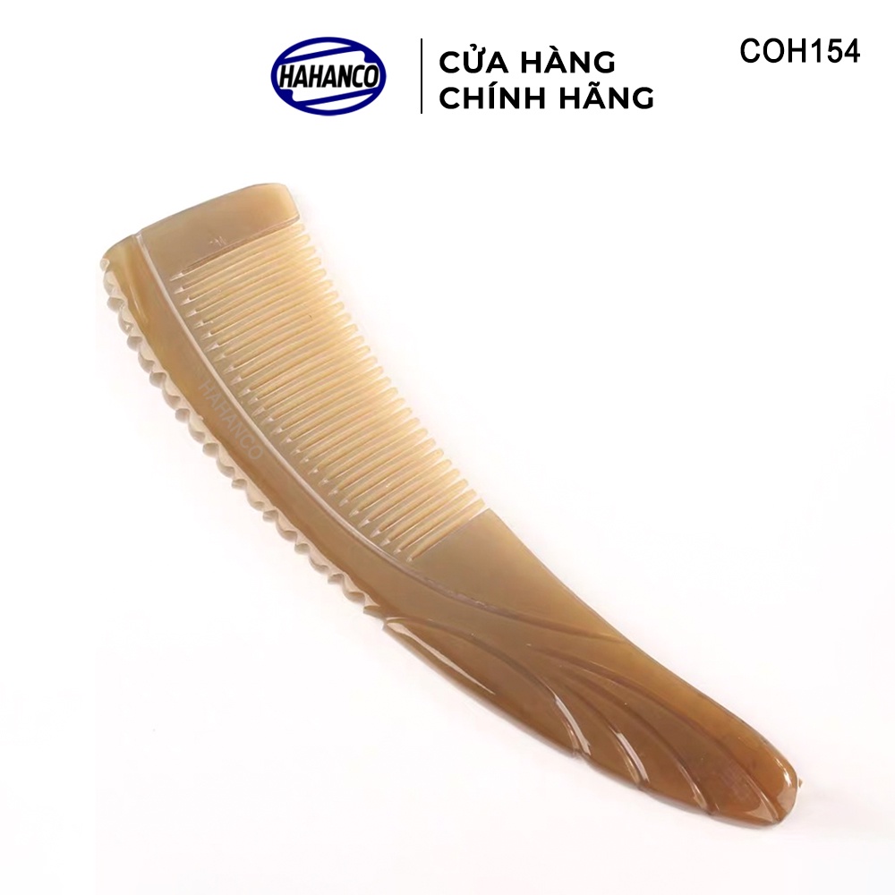 Lược Sừng Xuất Nhật HAHANCO (Size:XL - 19,5cm) Mẫu Liềm Khía Cao Cấp - COH154