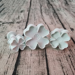 HCM - Bộ 3 khuôn cutter hình Cỏ 4 lá ren CA66 làm bánh quy cute, cắt fondant