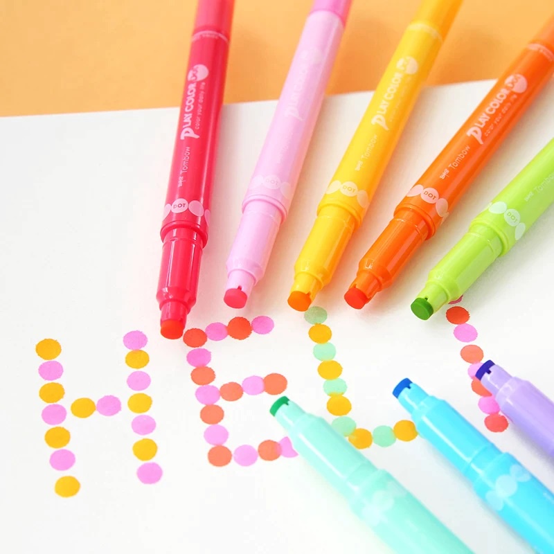 Bút Highlight Hai Đầu Play Color DOT Tombow Nhật Bản Cây Đầu To