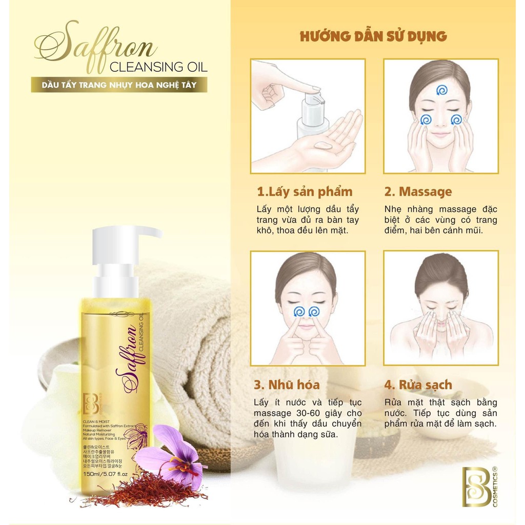 [CHÍNH HÃNG] Dầu Tẩy Trang Saffron - Nhụy Hoa Nghệ Tây Saffron Cleansing Oil | BigBuy360 - bigbuy360.vn