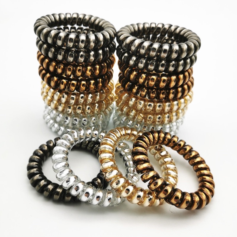 Dây Chun Lò Xo buộc tóc màu gold luxury có nhủ