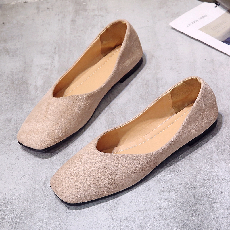 Giày búp bê da lộn mũi vuông thời trang cho nữ | BigBuy360 - bigbuy360.vn