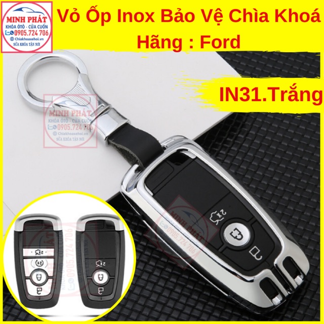 Vỏ Ốp Inox Bảo Vệ Chìa Khoá xe Ô Tô Ford Ranger ,Focus ,Ecosport