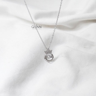 Dây chuyền Jestina,, dây chuyền nữ bạc 925 vương miện đính đá, vòng cổ nữ bạc 925
