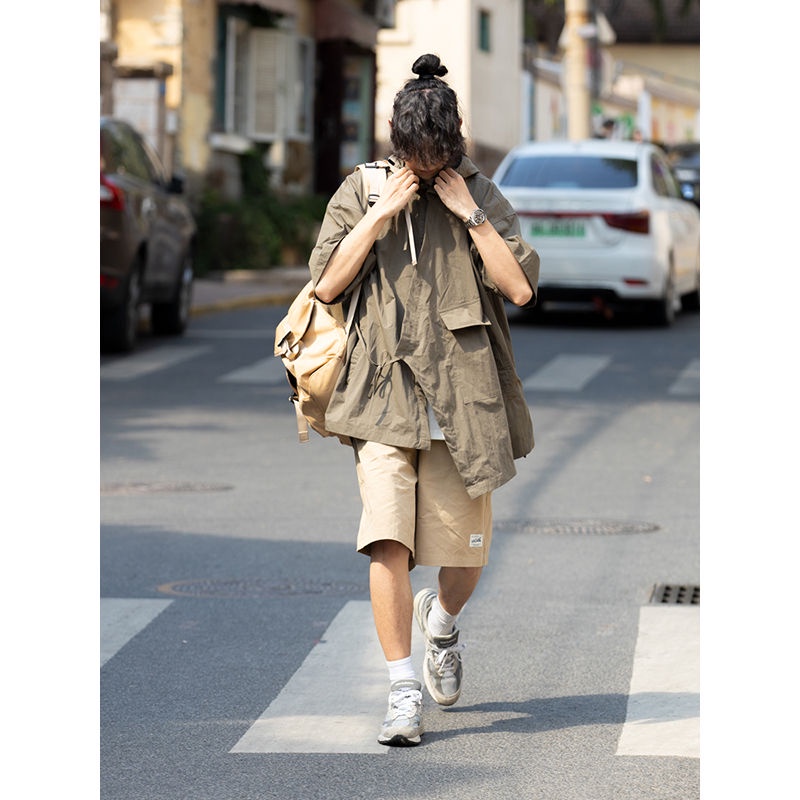 Áo Khoác Chống Nắng Dáng Rộng Có Mũ Trùm Phối Khóa Cài Kiểu retro Nhật Bản Thời Trang Mùa Hè