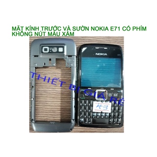 Mặt kính trước và sườn nokia e71 có phím không nút màu xám