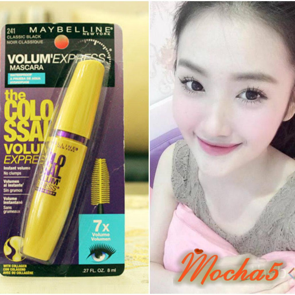 Mascara chuốt mi Maybelline COLOSSAL VOLUM EXPRESS 7X Mỹ làm dày, dài mi hiệu và chống trôi