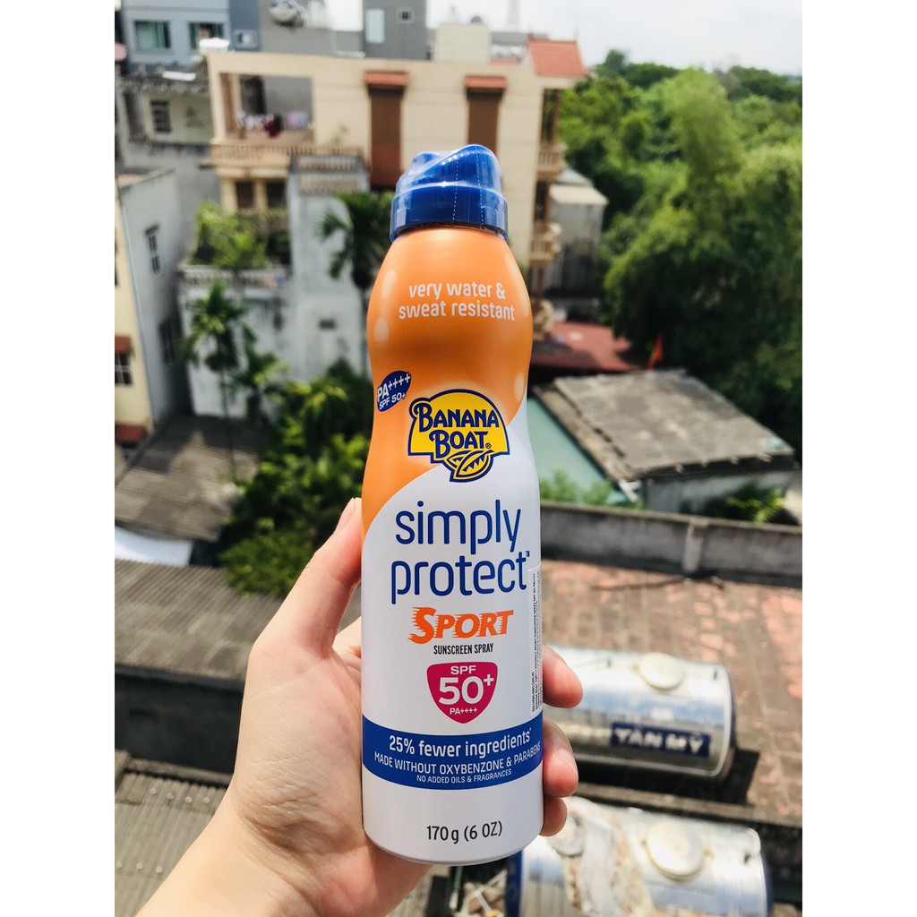 [USA Date new]CHỐNG NẮNG DẠNG XỊT BANANA BOAT SIMPLY PROTECT SPORT SPF50-170ML