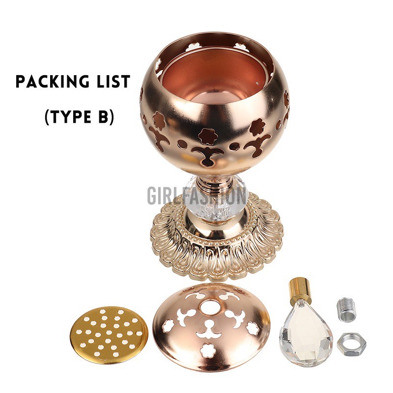 Portable Mini Bakhoor Burner Incense Metal Burners Floral Incense Home