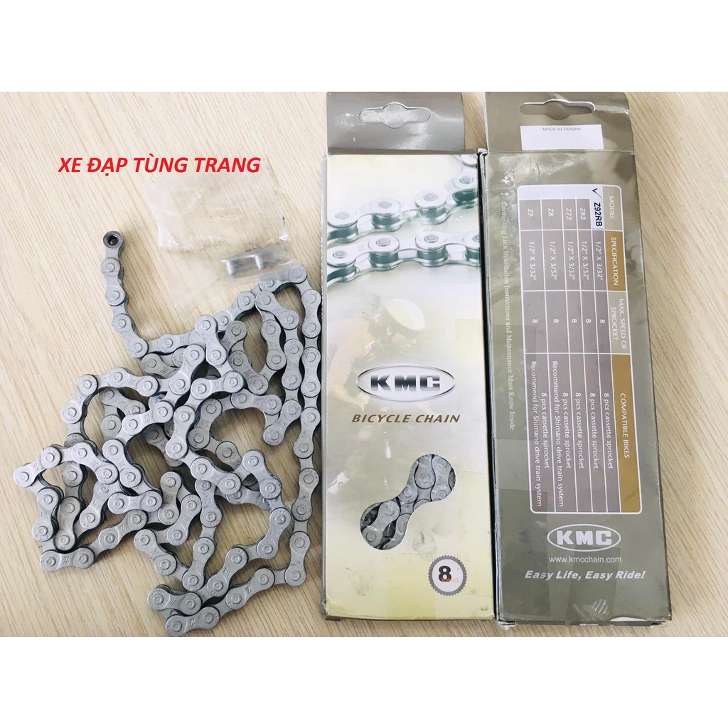 Xích sên 8 KMC / full hộp kèm khoá KMC . Made in Taiwan .