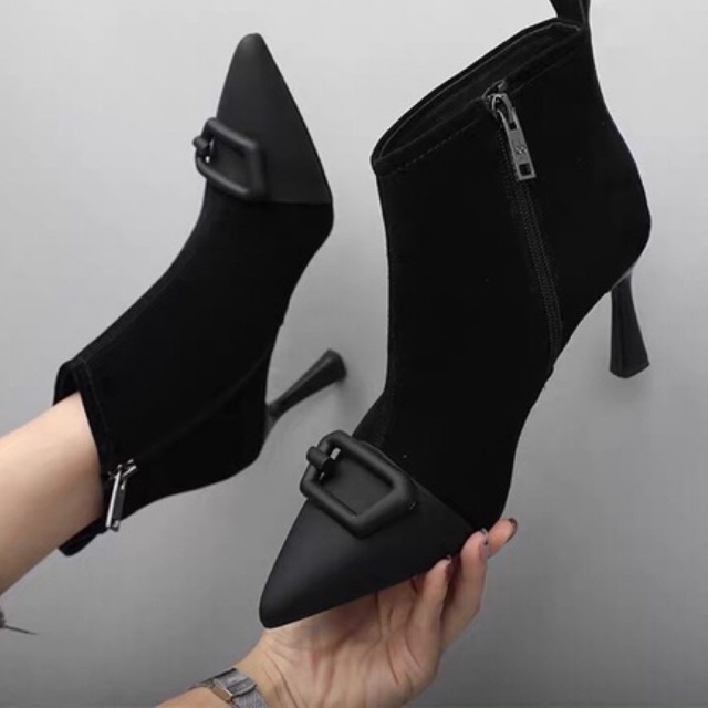 Boost cổ ngắn da lộn cho nữ siêu bền gót cao 7cm