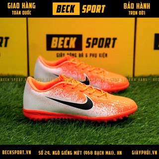 Giày Bóng Đá TQ Mercurial Academy Trắng Cam Đế Cam TF