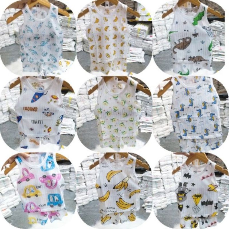 Bộ cotton giấy cộc tay / ba lỗ Size đại 15-26kg