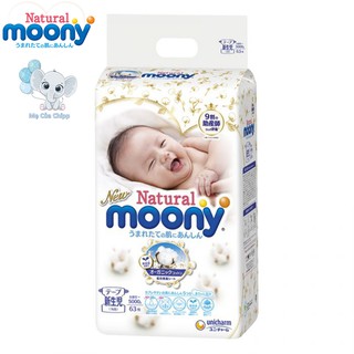 Tã dán/ Tã quần Moony Natural siêu cao cấp đủ size từ NB63/S58/M46/L38 - M46/L36/XL32 [Chính hãng]