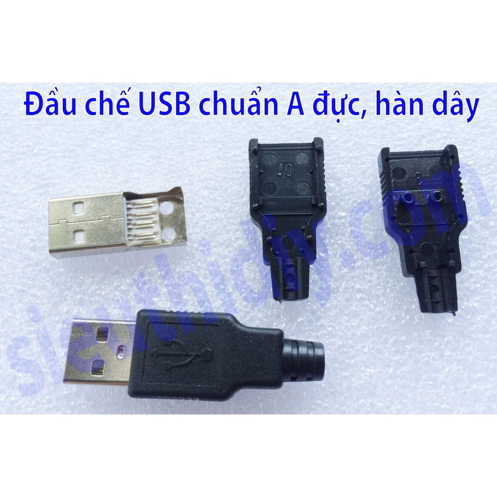 Bộ DIY đầu giắc USB chuẩn A đực hàn dây