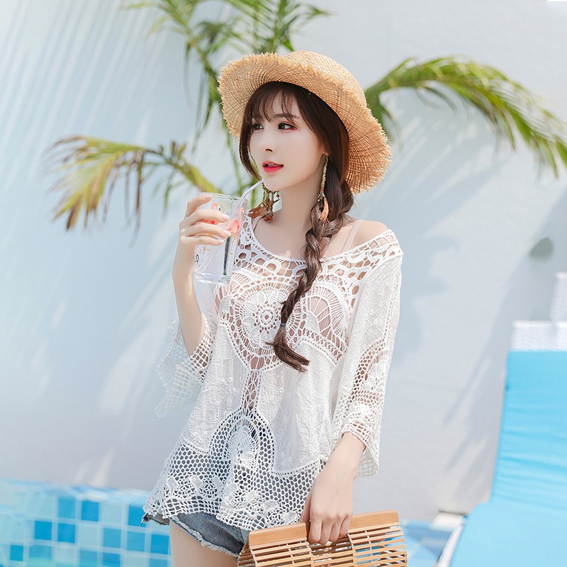 Áo lưới đũi - Ảnh Thật- Hàng có sẵn - Hàng nhập khẩu 100% - Áo choàng, áo lưới , kimono đi biển , đi chơi | BigBuy360 - bigbuy360.vn