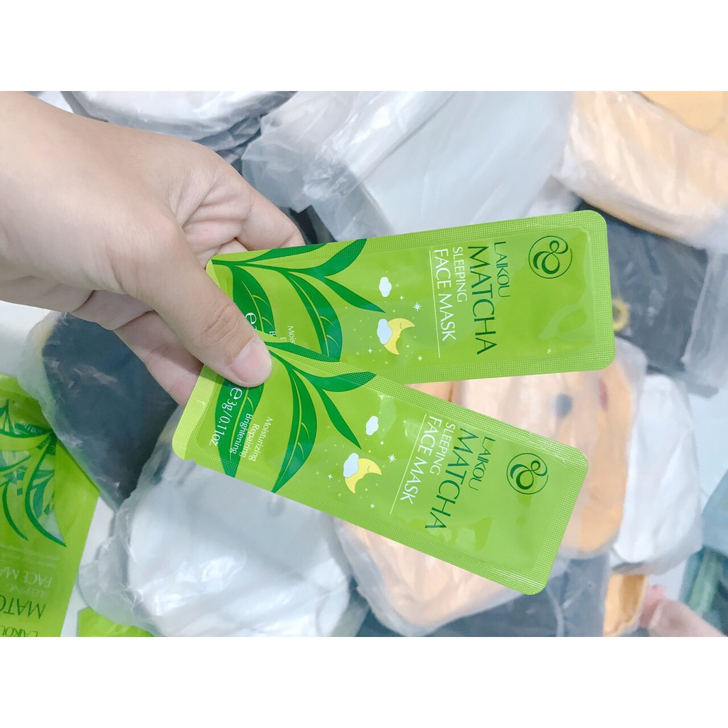 Mặt nạ ngủ bùn trà xanh trị mụn Matcha LaiKou ⚜️FREESHIP⚜️ Bán theo miếng | BigBuy360 - bigbuy360.vn