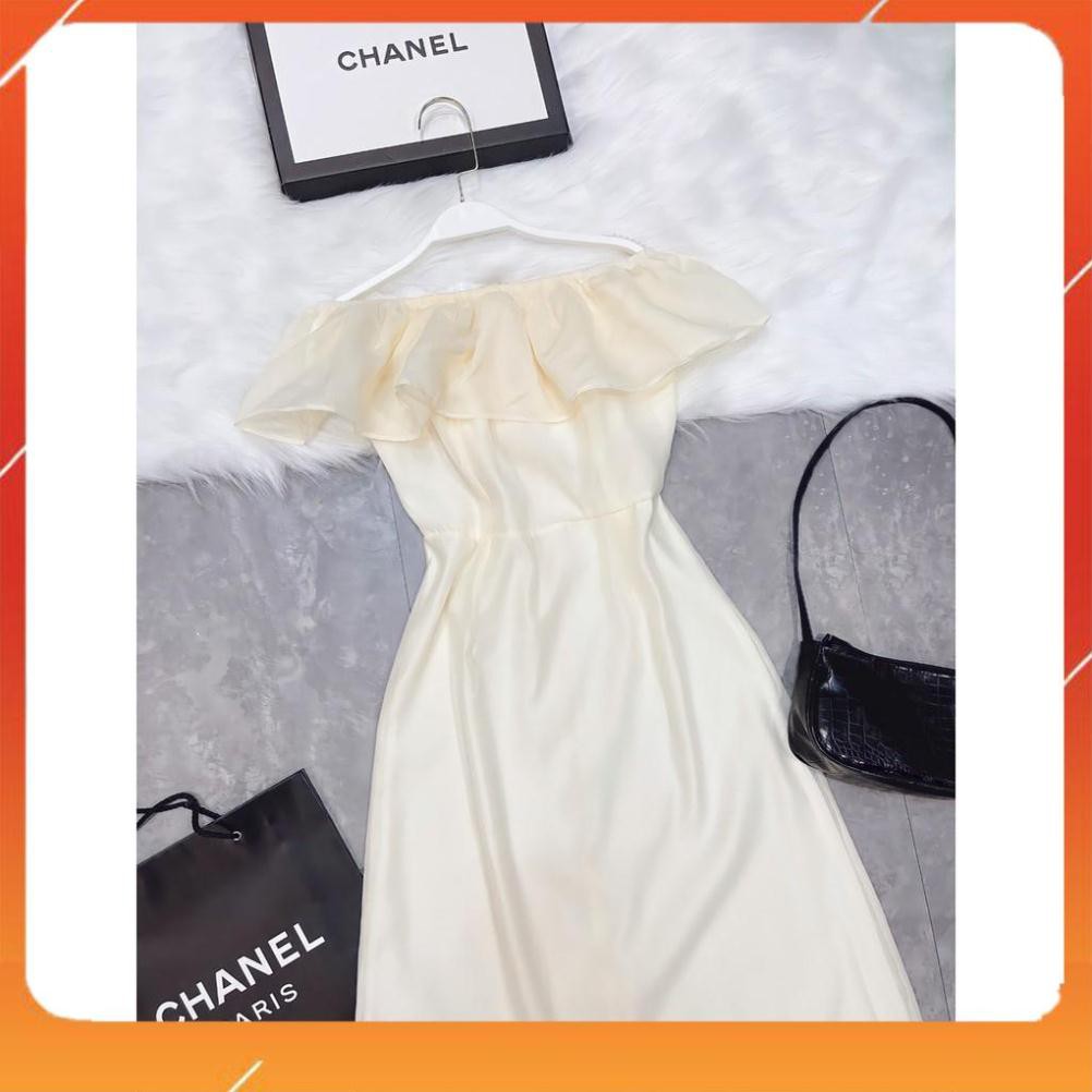 Váy Hở Vai, Váy Trễ Vai, Đầm Trễ Vai Chất Tơ Bèo Hai Lớp Siêu Đẹp