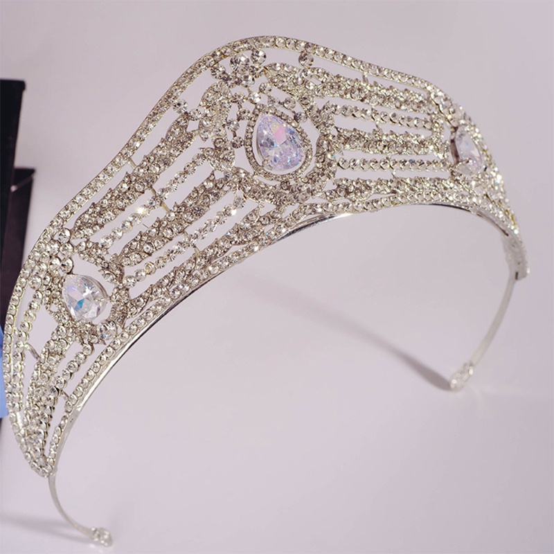 Flgo Băng Đô Cài Tóc Hình Vương Miện Đính Đá Zircon Lấp Lánh Cho Cô Dâu