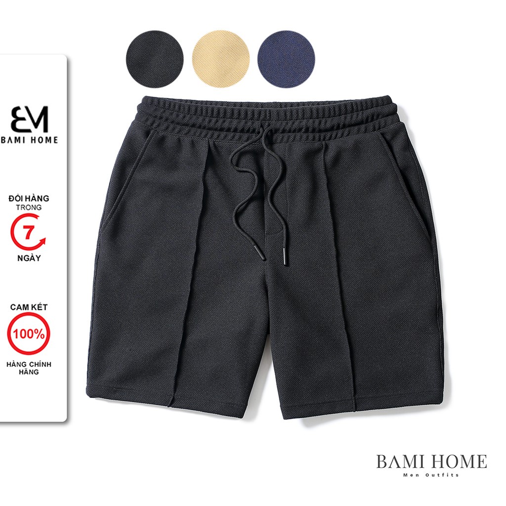 Quần đùi nam thể thao cao cấp BAMIHOME short ngang gối chất vải Interlock Prenium siêu thấm hút khô thoáng QTT-01 - Hàng