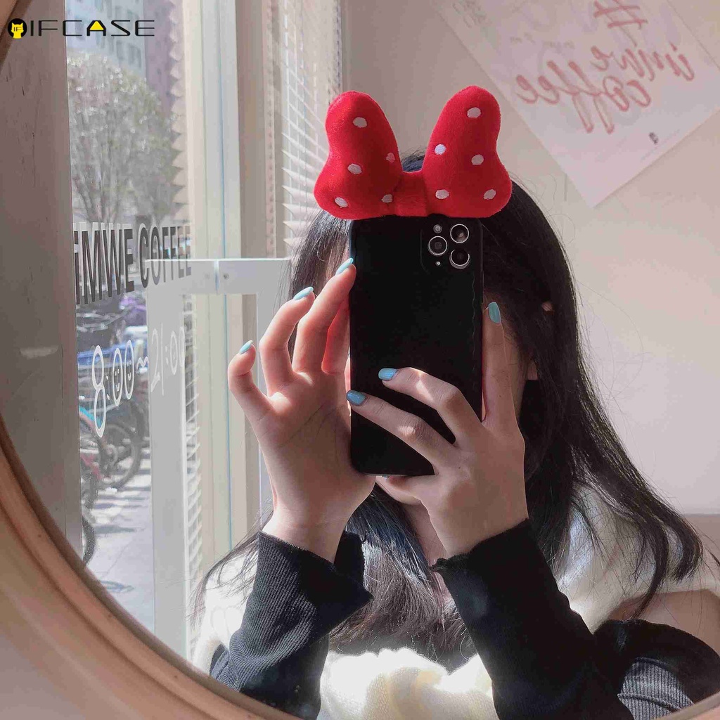 Ốp Điện thoại Gắn Nơ Đáng Yêu Cho Iphone 12 Mini 12 11 Pro Max Xs Max Xr X 7 8 Plus