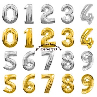 Bóng Số 1-9 Trang Trí Sinh Nhật 2 Màu Trắng,Gold TT71