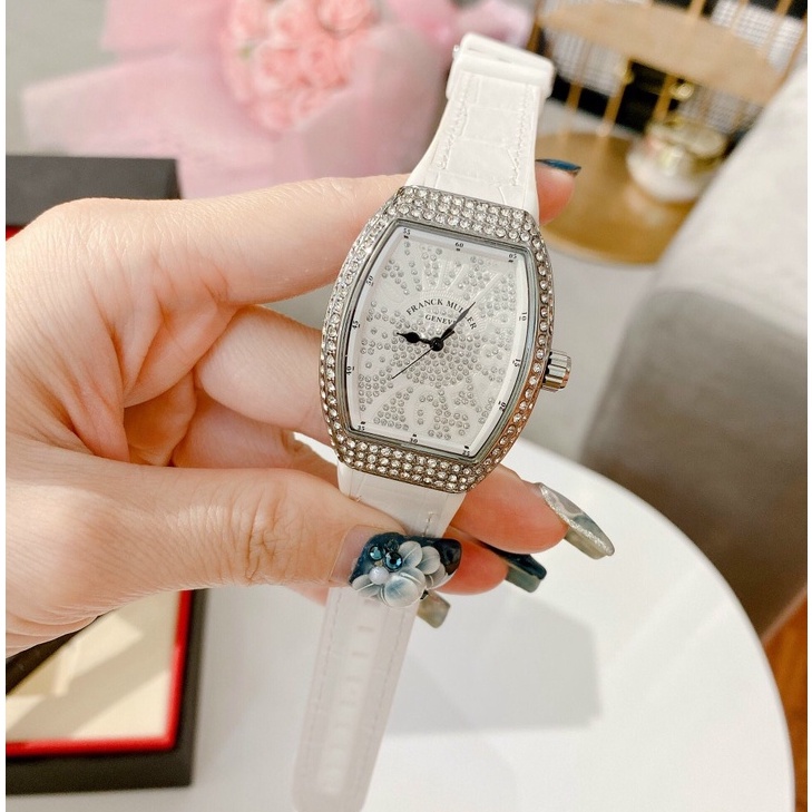 Đồng hồ nữ Franck Muller, đồng hồ đính đá dây cao su bảo hành 12m DHN002 ngoctrinhs