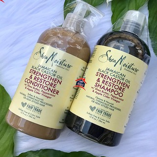 DẦU GỘI & XẢ PHỤC HỒI VÀ NUÔI DƯỠNG MÁI TÓC SHEA MOISTURE JAMAICAN BLACK CASTOR OIL STRENGTHEN & RESTORE 384ML