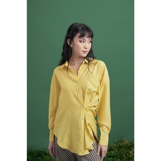DOTTIE - Áo sơ mi cài nút lệch nữ vàng T0462